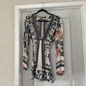 Free people floral white tunic